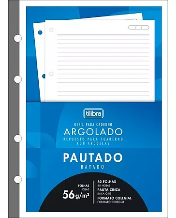 Refil Caderno Argolado Colegial Pautado / Tilibra