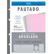 Refil Caderno Argolado Colegial Coloridas 90g/m / Tilibra