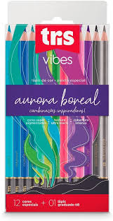 Lápis De Cor Vibes Aurora Boreal / Tris