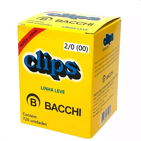 Clips 2/0 Com 720 unidades - BACCHI