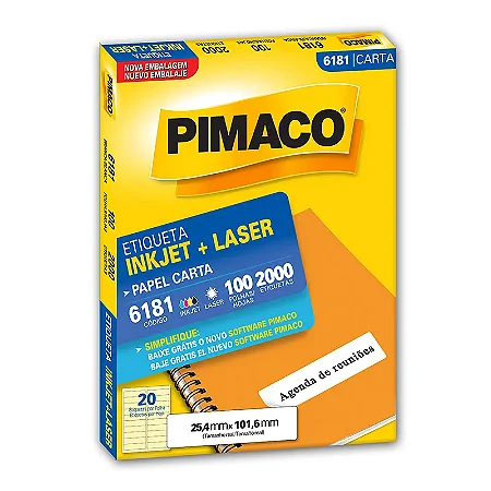 Etiqueta Branca 25,4mm x 101,6mm - PIMACO