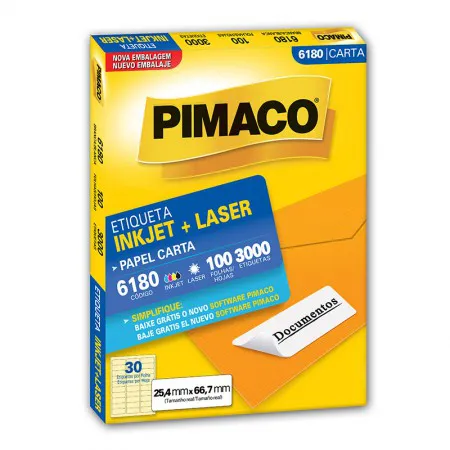Etiqueta Branca 25,4mm x 66,7mm - PIMACO