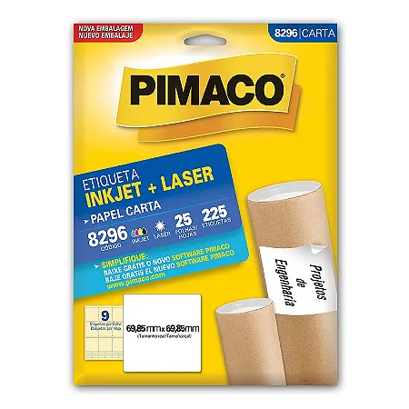 Etiqueta Branca 69,85mm x 69,85mm - PIMACO