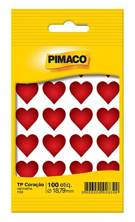 Etiqueta Adesiva Coração Vermelho -PIMACO
