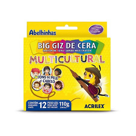 Giz de Cera Big Multicultural - ACRILEX