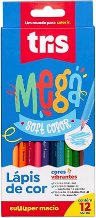 Lápis De Cor Tris 12 Cores Mega Soft Color - TRIS