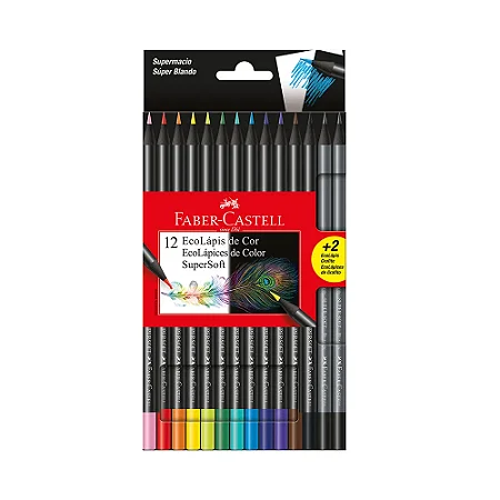 Lápis de Cor Faber-Castell Ecolápis Supersoft 12 Cores - FABER-CASTELL
