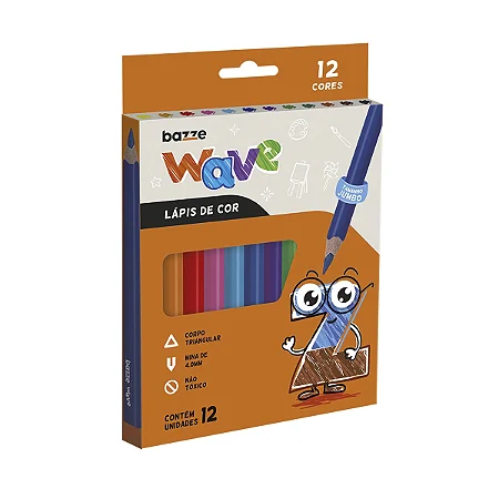 Lápis de Cor 12 Cores Jumbo - BAZZE