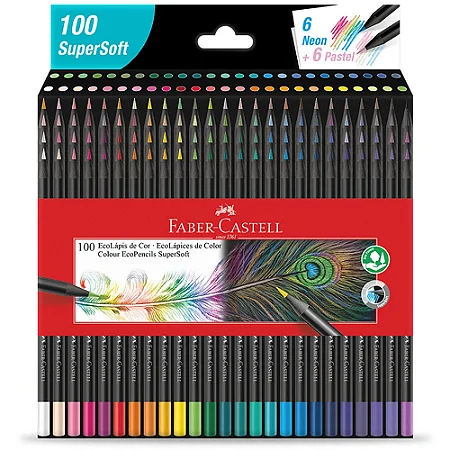 Lápis de Cor SuperSoft 100 Cores -  FABER-CASTELL