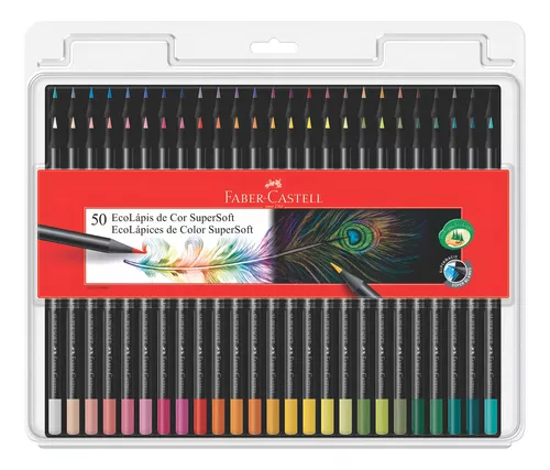 Lápis de Cor SuperSoft 50 Cores - FABER-CASTELL