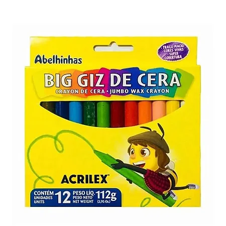 Giz de Cera Big 12 Cores | Acrilex