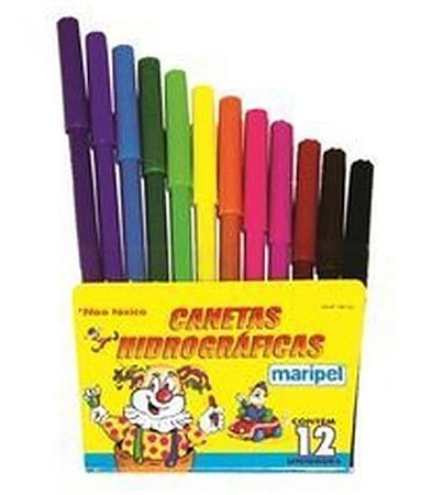 Caneta Hidrográfica 12 Cores | Maripel