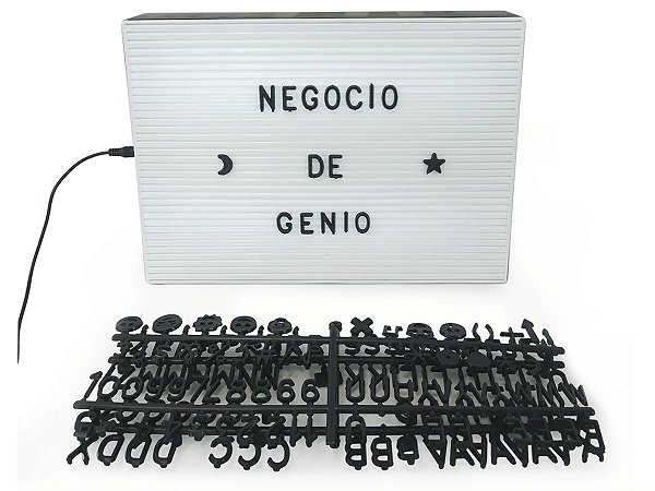 Letreiro Luminoso Usb Ou Pilha Letras Números Icones 30cm