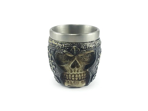 Copo Shot Decorativo Colecionável Medieval Caveira Guerreiro Viking Para Tequila Vodka Whisky