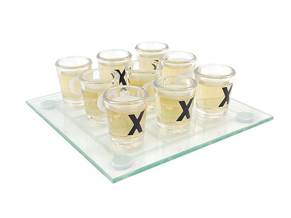 Jogo Da Velha Shot Drink Vidro 9 Copos 10 Ml Festa Amigos - Clink