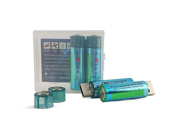 Pilha AA Alcalina Recarregável USB Bateria 1500mAh 1.5V JWS Caixa Com 4 Unidades Para Controle Remoto Brinquedos
