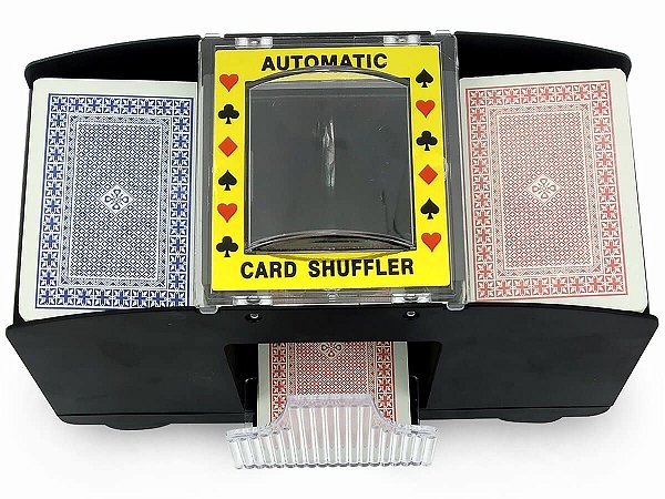 Embaralhador Misturador De Cartas Automático para 2 Baralhos Poker Truco Buraco