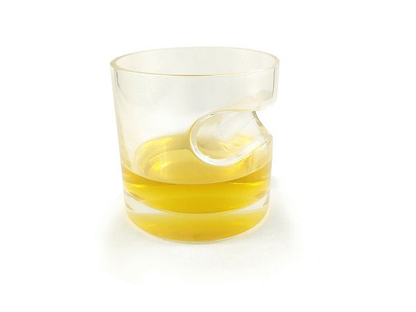 Copo Para Whisky Uísque de Vidro Redondo 300ML C/ Suporte Premium Resistente Linha Luxo