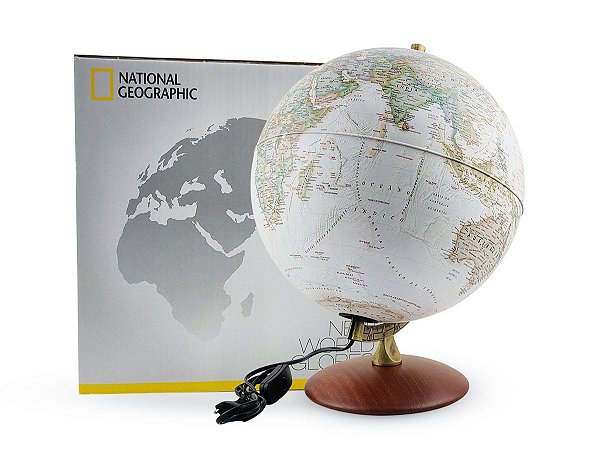 Globo Terrestre Decorativo Iluminado Gold Executive 30cm National Geographic Tecnodidattica