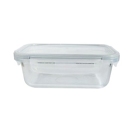 Pote Para Alimentos Hermético Marmita de Vidro Fit 1040ML Com Borracha de Vedação e Trava na Tampa