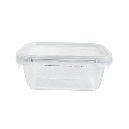 Pote Para Alimentos Hermético Marmita de Vidro Fit 350ML Com Borracha de Vedação e Trava na Tampa