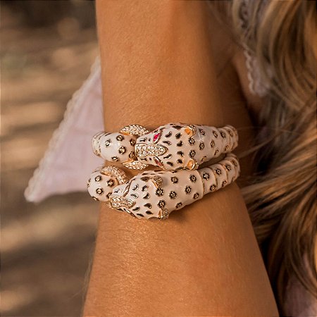 Bracelete luxo branco de zirconia banho em ouro 18k