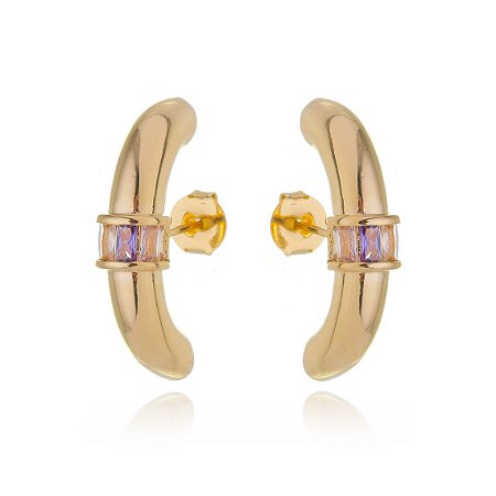 Brinco ear hook dourado banho em ouro 18k