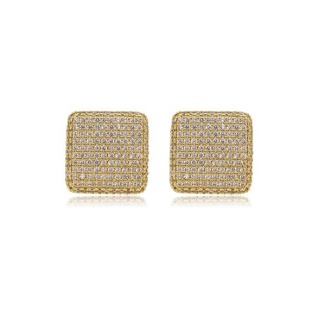 Brinco de base luxo de zirconia banho em ouro 18k