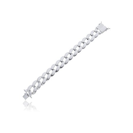 Pulseira luxo de corrente banho em rodio branco