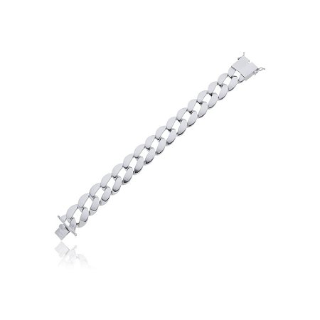 Pulseira de corrente banho em rodio branco