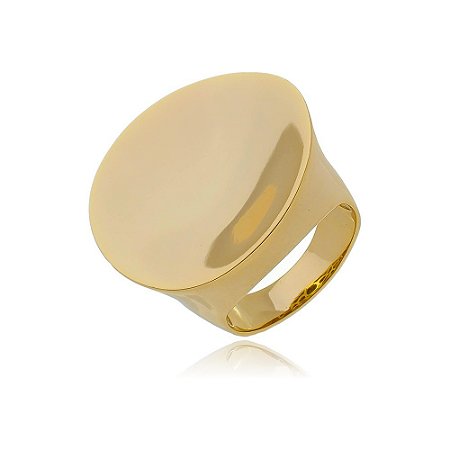 Anel dourado liso banho em ouro 18k