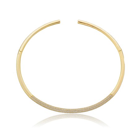 Colar de aro dourado banho em ouro 18k