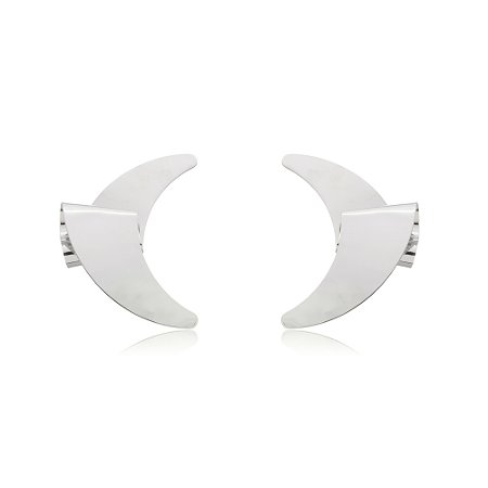 Brinco liso banho em rodio branco