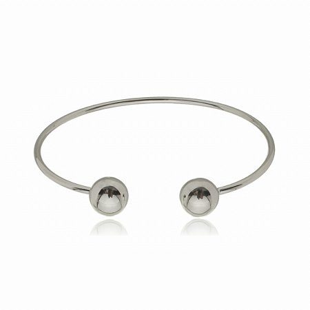 Bracelete liso banho em rodio branco