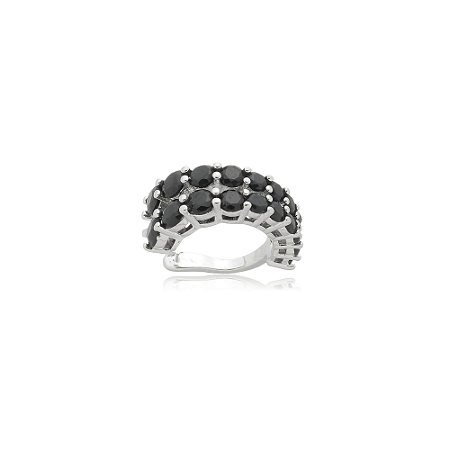 Brinco piercing fake de zirconia banho em rodio branco