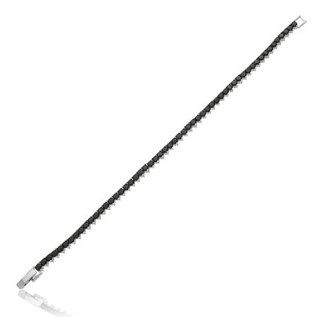 Pulseira de zirconia banho em rodio branco