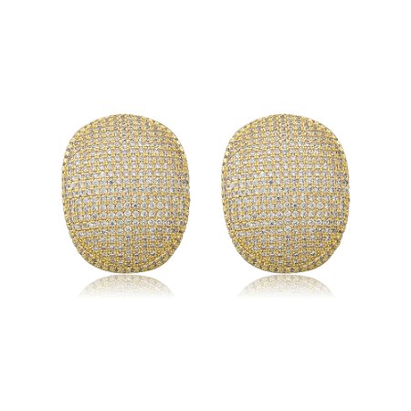 Brinco de zirconia banho em ouro 18k