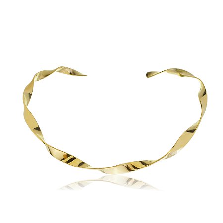 Colar de aro dourado banho em ouro 18k