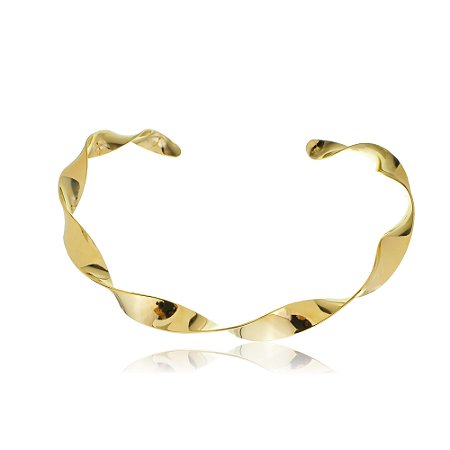 Colar de aro dourado banho em ouro 18k