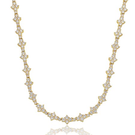 Colar de zirconia cristal banho em ouro 18k