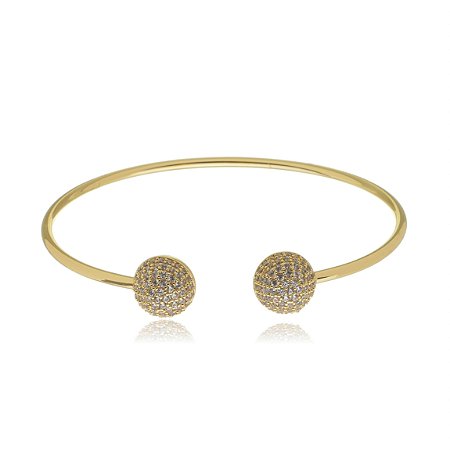 Bracelete dourado de zirconia banho em ouro 18k