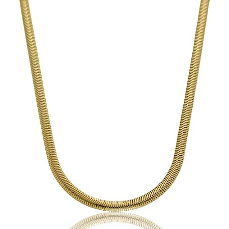 Colar de corrente de malha dourado banho em ouro 18k