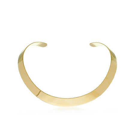 Colar de aro dourado com banho em ouro 18k