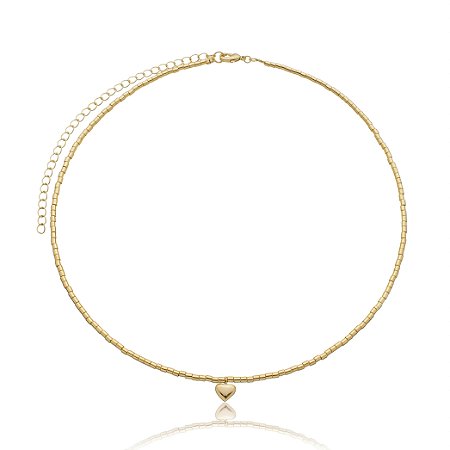 Colar de coração banho em ouro 18k