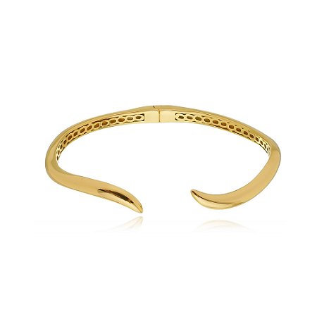 Bracelete dourado liso banho em ouro 18k