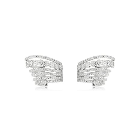 Brinco piercing fake de zirconia banho em rodio branco