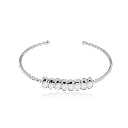 Bracelete liso banho em rodio branco