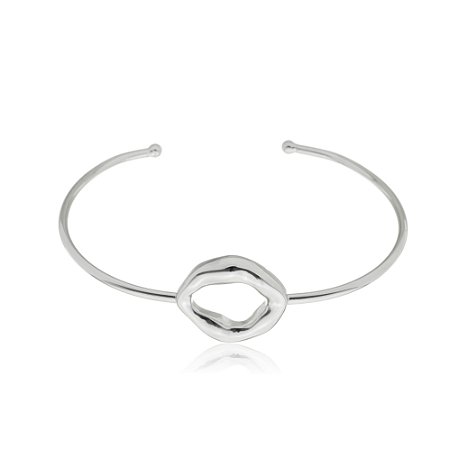 Bracelete liso banho em rodio branco