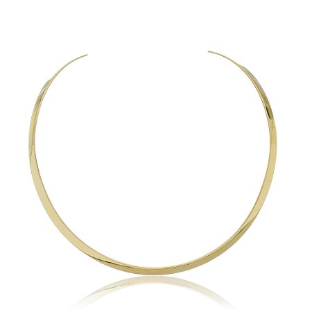 Colar de aro liso banho em ouro 18k