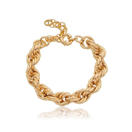 Pulseira dourado lisa banho em ouro 18k